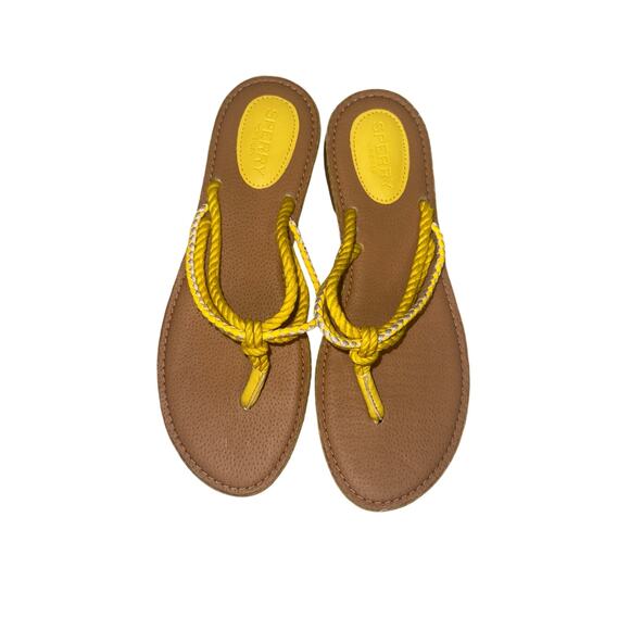 Sperry Anchor Coy Flat Sandals Yellow Metallic Women’s Size 7 M  SlipOn Summer - Picture 1 of 4